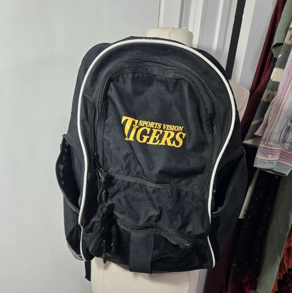Black Sports Vision Backpack Tigers
